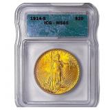 1914-S $20 Gold Double Eagle ICG MS65