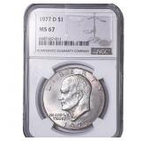 1977-D Eisenhower Dollar NGC MS67