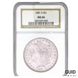 1881-S Morgan Silver Dollar NGC MS66