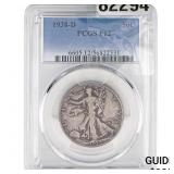 1938-D Walking Liberty Half Dollar PCGS F12