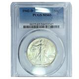 1942-D Walking Liberty Half Dollar PCGS MS65
