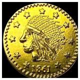 1861 California Gold 1/4 Dollar Token HIGH  GRADE