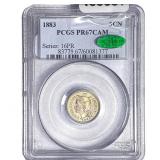 1883 CAC Nickel Three Cent PCGS PR67 DCAM