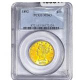 1892 $10 Gold Eagle PCGS MS63