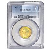 1907 $5 Gold Half Eagle PCGS MS64
