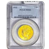 1932 $10 Gold Eagle PCGS MS64