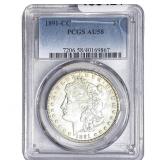 1891-CC Morgan Silver Dollar PCGS AU58