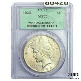 1923 Silver Peace Dollar PCGS MS65