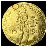 1730 Netherlands Gold Ducat CLOSELY UNCIRCULATED
