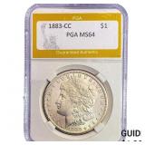 1883-CC Morgan Silver Dollar PGA MS64