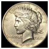 1921 Silver Peace Dollar CLOSELY UNCIRCULATED