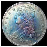 1838 TONED Silver Half Dollar (Capped Bust) CLOSEL