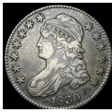 1830 Capped Bust Half Dollar NEARLY UNCIRCULATED