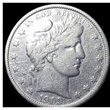 1909-O Silver Barber Half Dollar LIGHTLY  CIRCULA