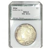 1924 Silver Peace Dollar PCI MS64