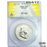1961 Franklin Half Dollar ANACS PF65