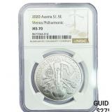 2020 1.5 Euro Sliver Viena Philharmonic NGC MS70
