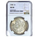 1900 Morgan Silver Dollar NGC AU58