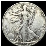 1938-D Silver Walking Liberty Half Dollar NEARLY U