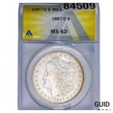 1887-O Morgan Silver Dollar ANACS MS62