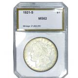 1921-S Morgan Silver Dollar PCI MS62