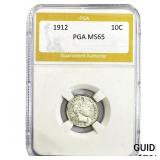 1912 Barber Dime PGA MS65