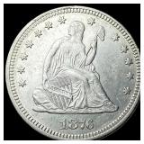 1876 Seated Liberty Quarter CHOICE AU