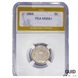 1866 Shield Nickel PGA MS66+