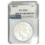 1923-D Silver Peace Dollar PCI MS66