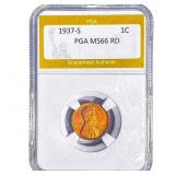 1937-S Wheat Cent PGA MS66 RD