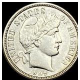 1907-D Silver Barber Dime CLOSELY  UNCIRCULATED