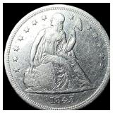 1843 Silver Seated Liberty Dollar NEARLY UNCIRCULA