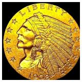 1908 Indian Head $2.5 Gold Quarter Eagle UNCIRCULA