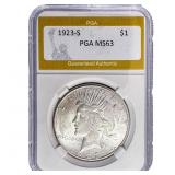 1923-S Silver Peace Dollar PGA MS63