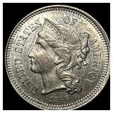 1868 Nickel Three-Cent Piece GEM BU