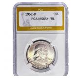 1952-D Franklin Half Dollar PGA MS65+ FBL