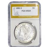 1882-S Morgan Silver Dollar PGA MS64