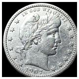1907-O Silver Barber Quarter NEARLY UNCIRCULATED