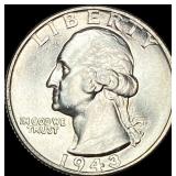 1943 Washington Silver Quarter CHOICE BU
