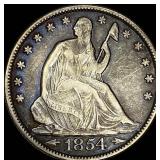1854-O Arrows Seated Liberty Silver Half  Dollar