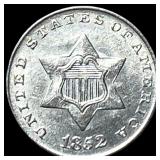 1852 Silver Three-Cent Piece CHOICE AU