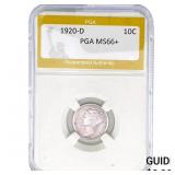 1920-D Mercury Silver Dime PGA MS66+