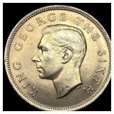 1951 New Zealand Silver Half Crown - George VI