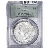 1882-S Morgan Silver Dollar PCGS MS65