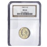 1942-S Jefferson Nickel NGC MS66