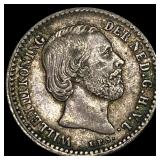 1887 Netherlands 10 Cents - William III NEARLY UNC