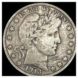 1913 Silver Barber Half Dollar LIGHTLY  CIRCULATE