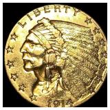 1914 Indian Head Gold $2.50 Quarter Eagle UNCIRCUL
