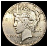 1934-S Silver Peace Dollar LIGHTLY CIRCULATED