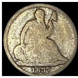1837 Seated Liberty Half Dime No Stars NICELY  CI